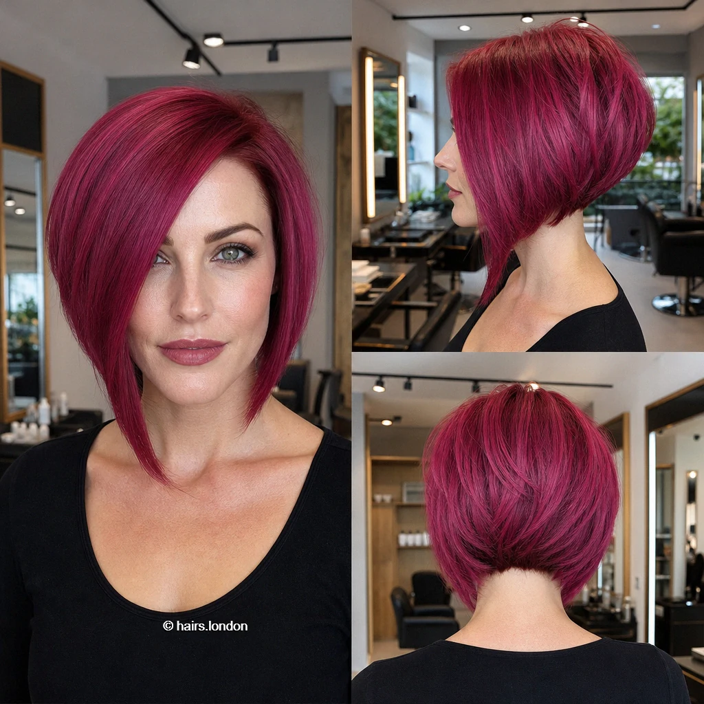 14 Magenta Bob Haircuts, From Blunt Lines to Textured Layers Berry Asymmetric Bob