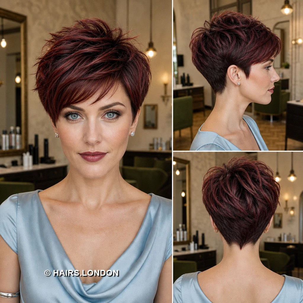 20 Burgundy Pixie Cuts, From Sleek Sweeps to Sculpted Curls Berry Choppy Pixie