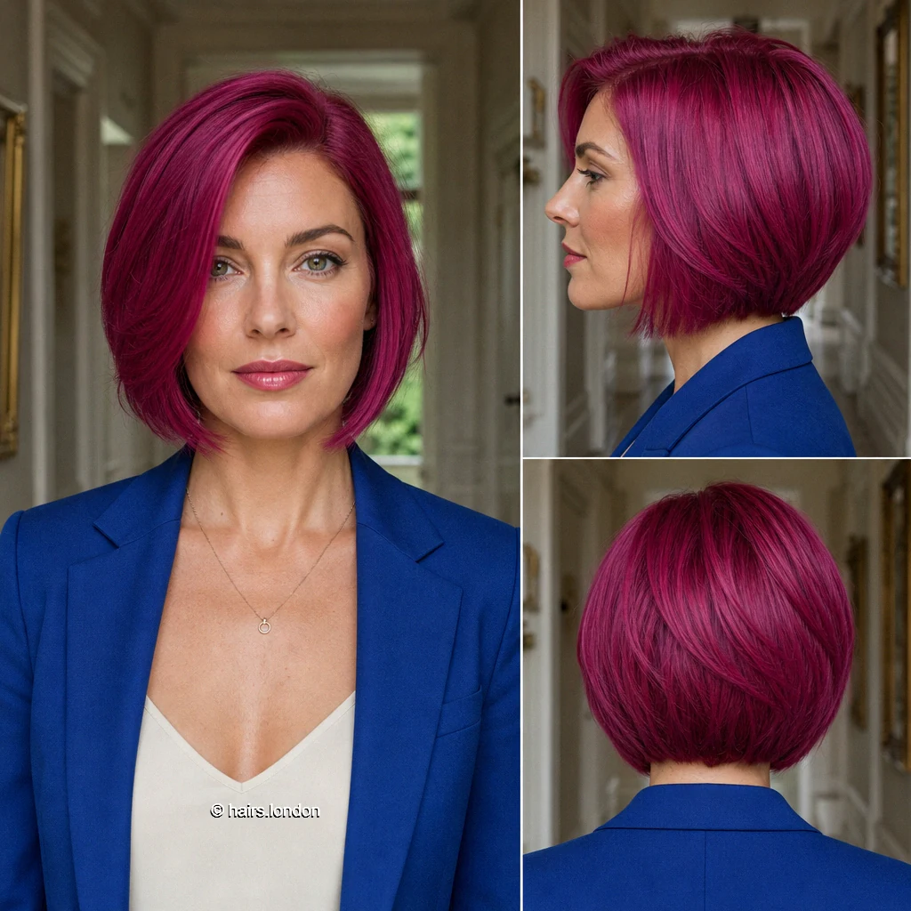20 Magenta Bob Haircuts: Shapes from Blunt to Shaggy Berry Curved Bob