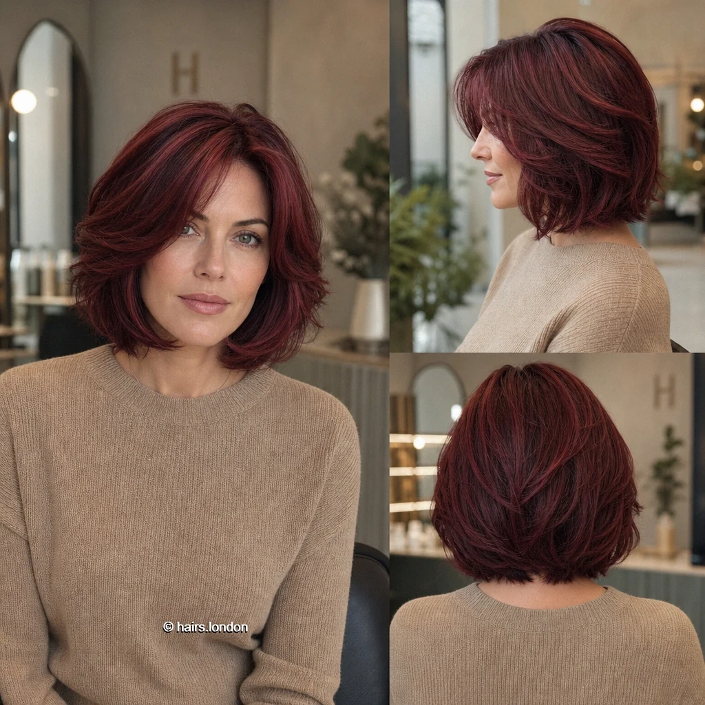 20 Red Bob Haircuts, From Polished Auburn to Textured Copper Berry Layered Bob