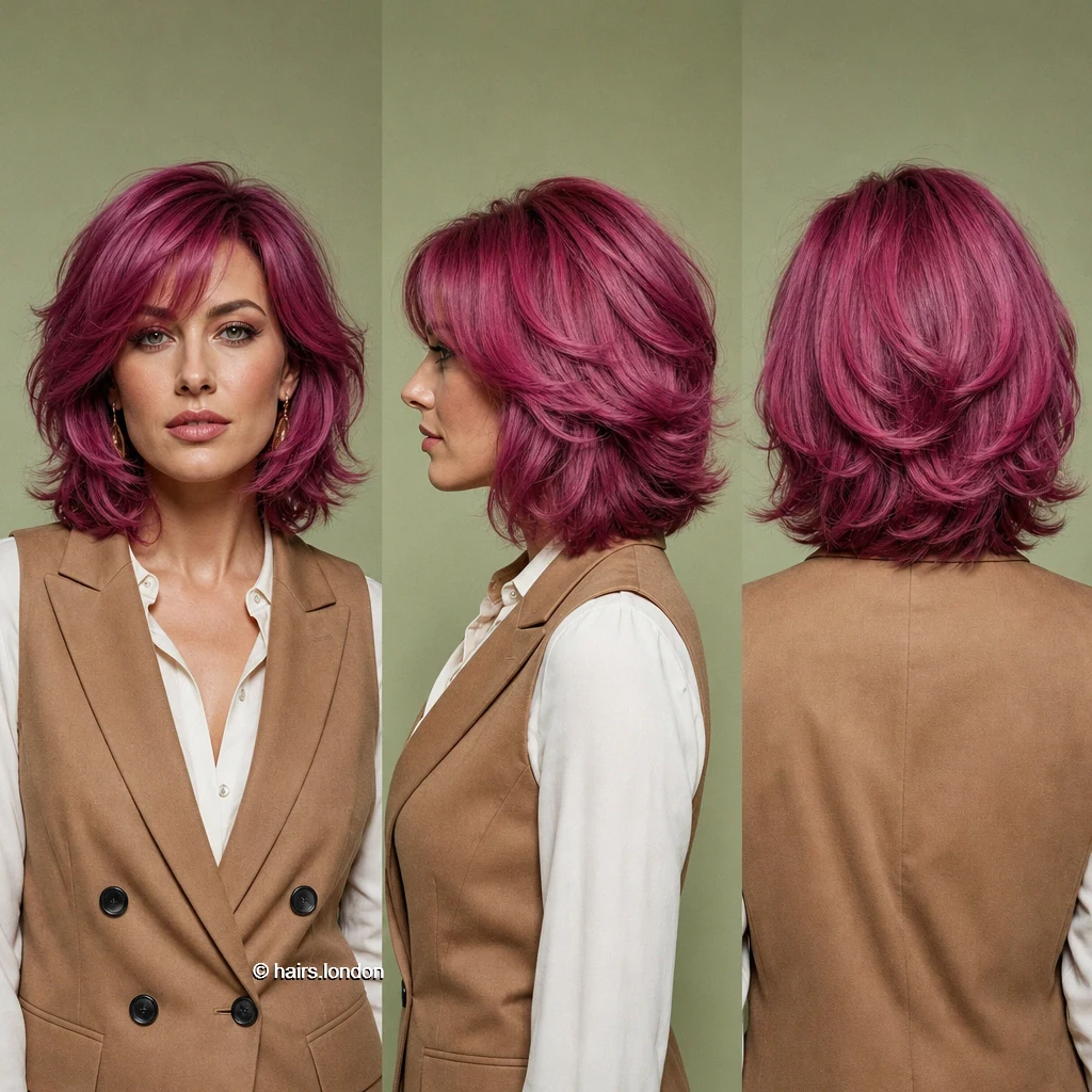 20 Colorful Bob Haircuts: Shapes, Layers and Styling Ideas Berry Layered Lob