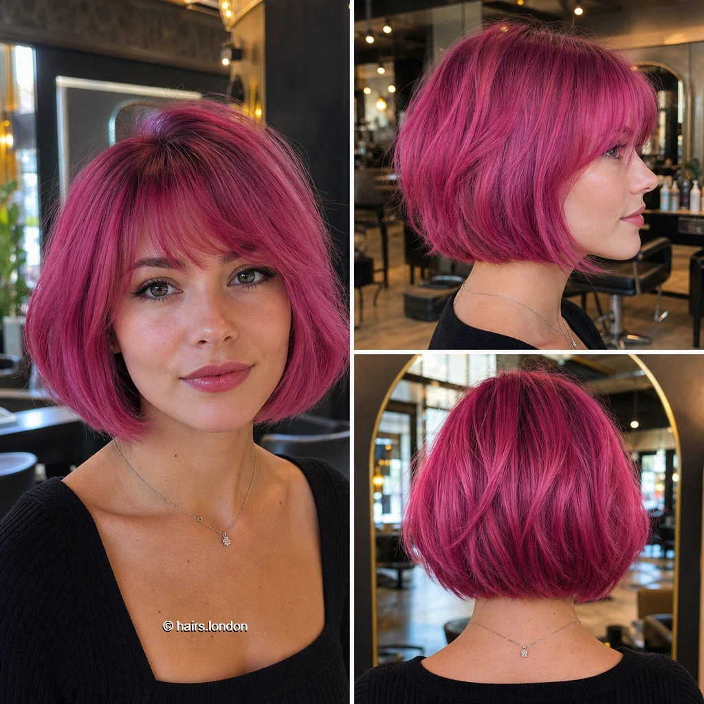 20 Colorful Bob Haircuts, From Rounded Shapes to Airy Layers Berry Rounded Bob