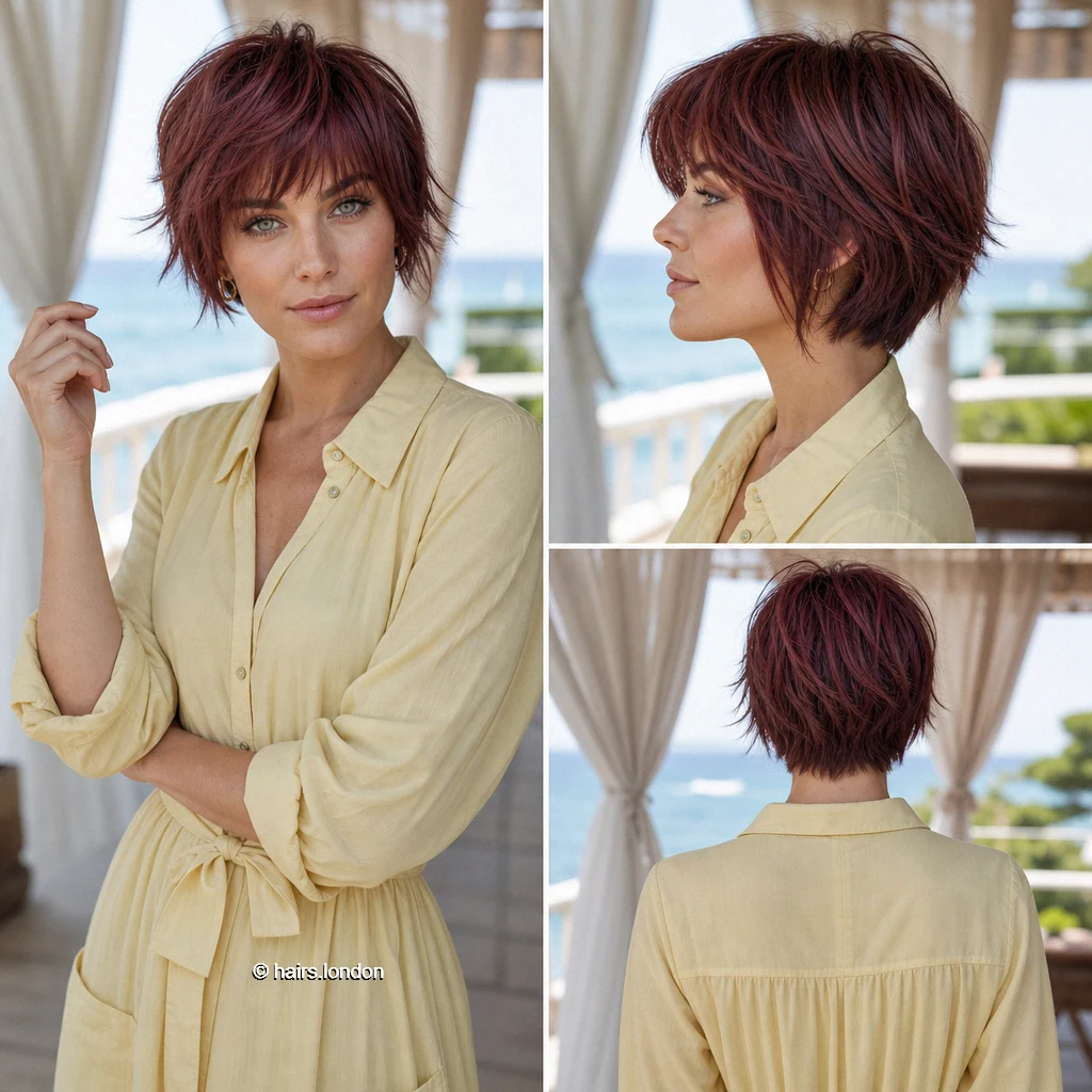 22 Red and Plum Bob Haircuts, from Sleek Lines to Textured Layers Berry Shaggy Bob