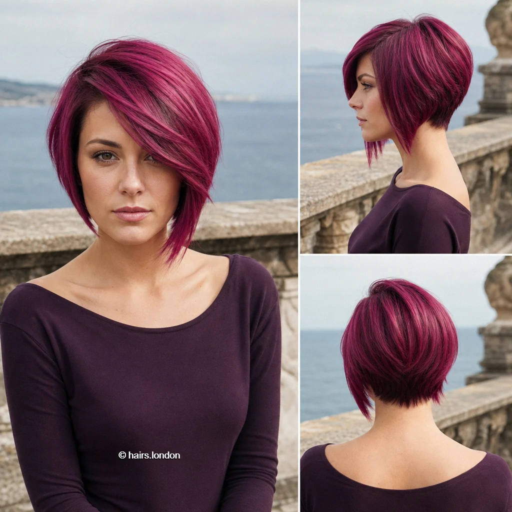 20 Magenta Bob Haircuts: Shapes from Blunt to Shaggy Berry Sloped Bob