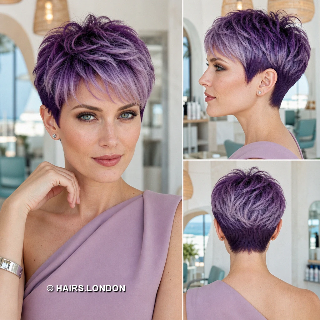 19 Colorful Textured Pixie Cuts with Shape and Movement Black Silver Swoop