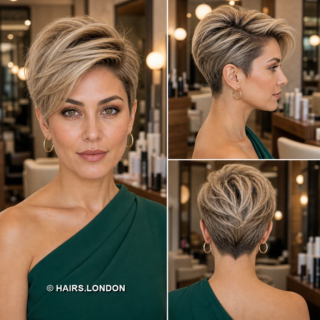 14 Highlighted Pixie Cuts with Sweeping Fringes and Textured Crowns Blonde Airlight Pixie