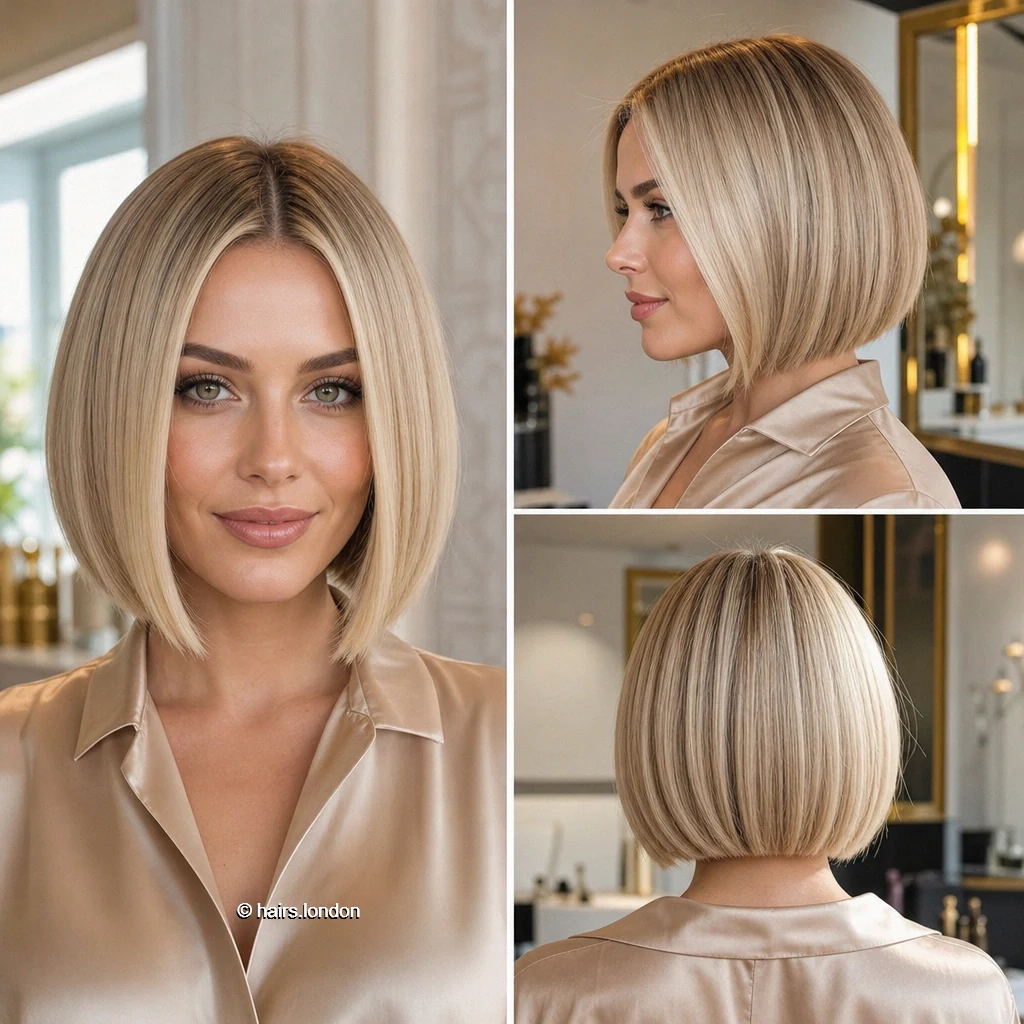 Blonde Angled Bob