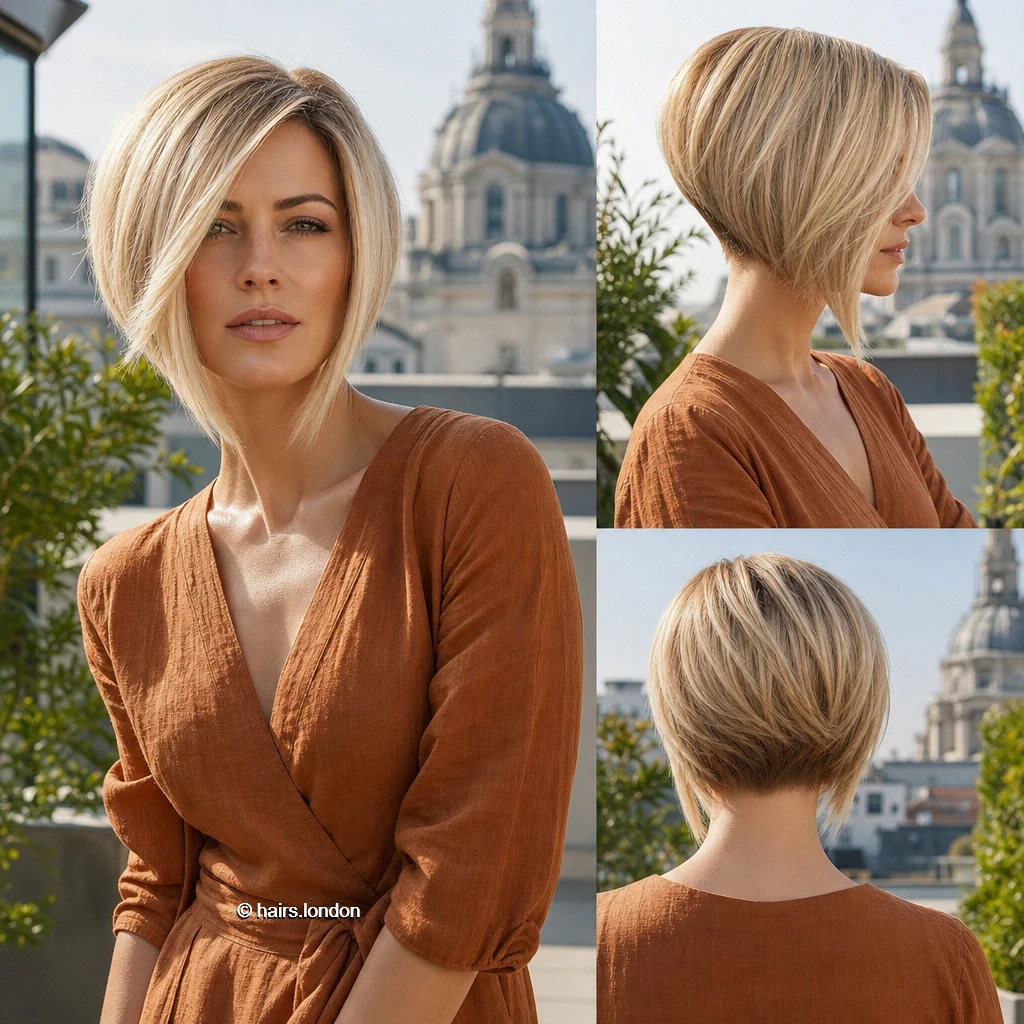 Blonde Angled Bob