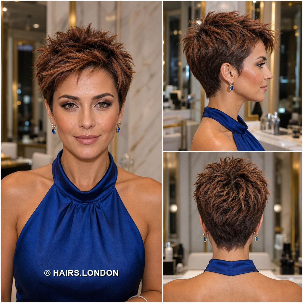 19 Copper and Brown Pixie Haircuts with Texture, Sweeps, and Curls Blonde Asymmetric Pixie