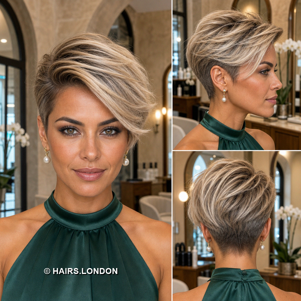 Blonde Asymmetrical Pixie