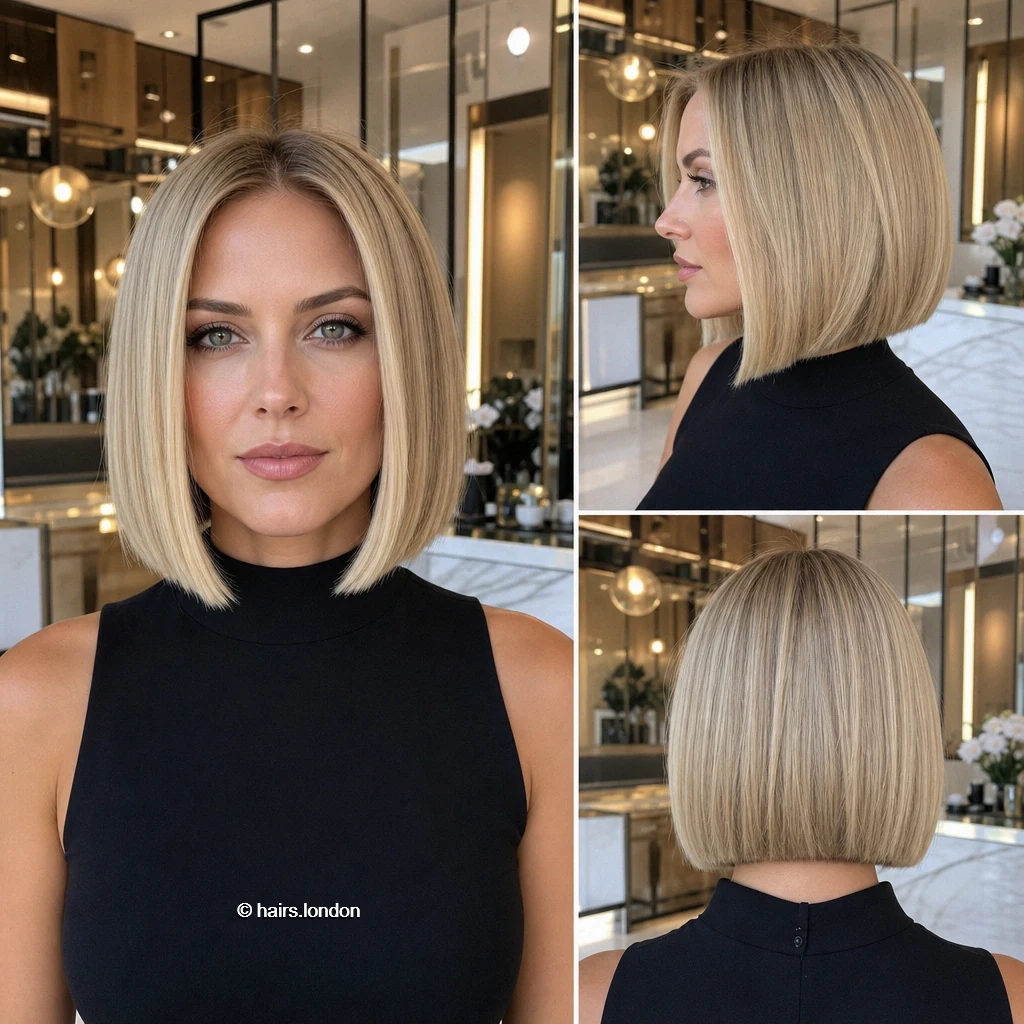 20 Bob Haircut Ideas: Rounded, Layered, Angled and Blunt Shapes Blonde Blunt Bob