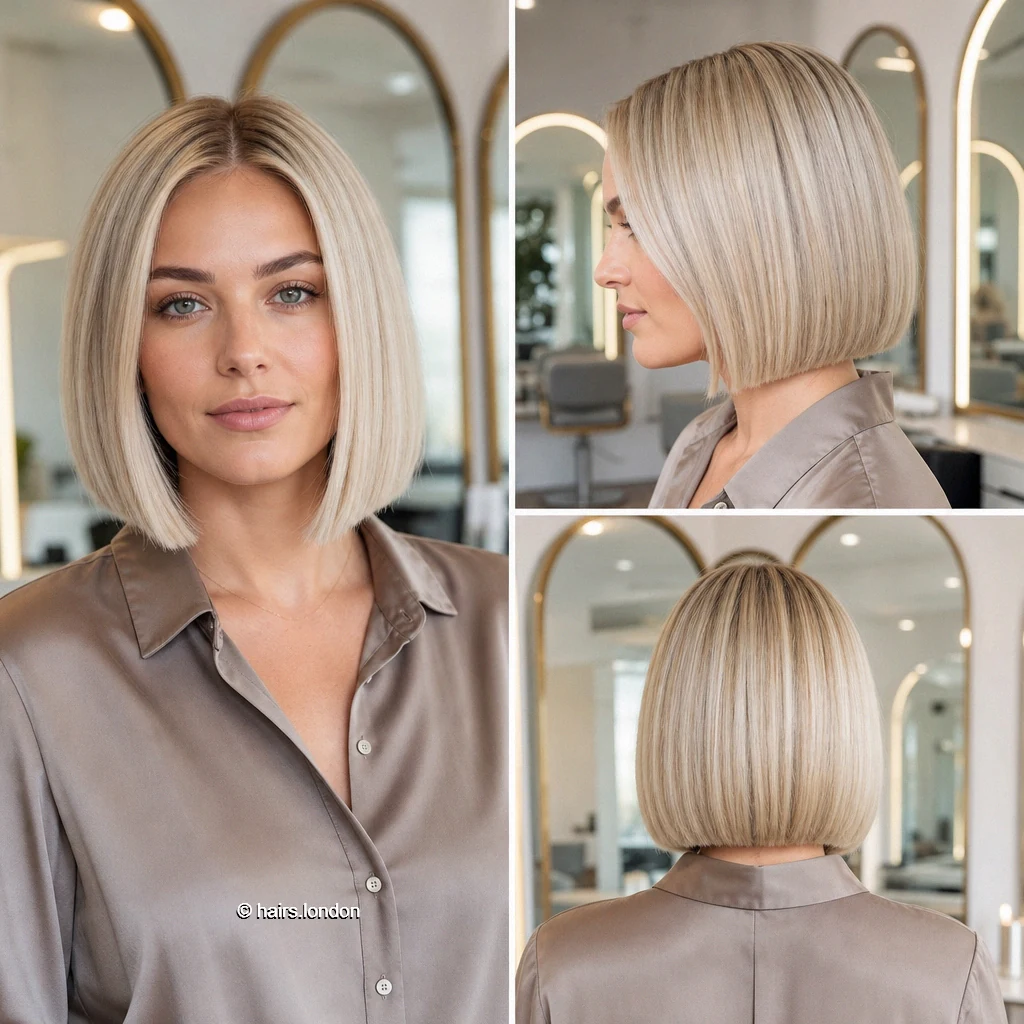 Blonde Centered Bob