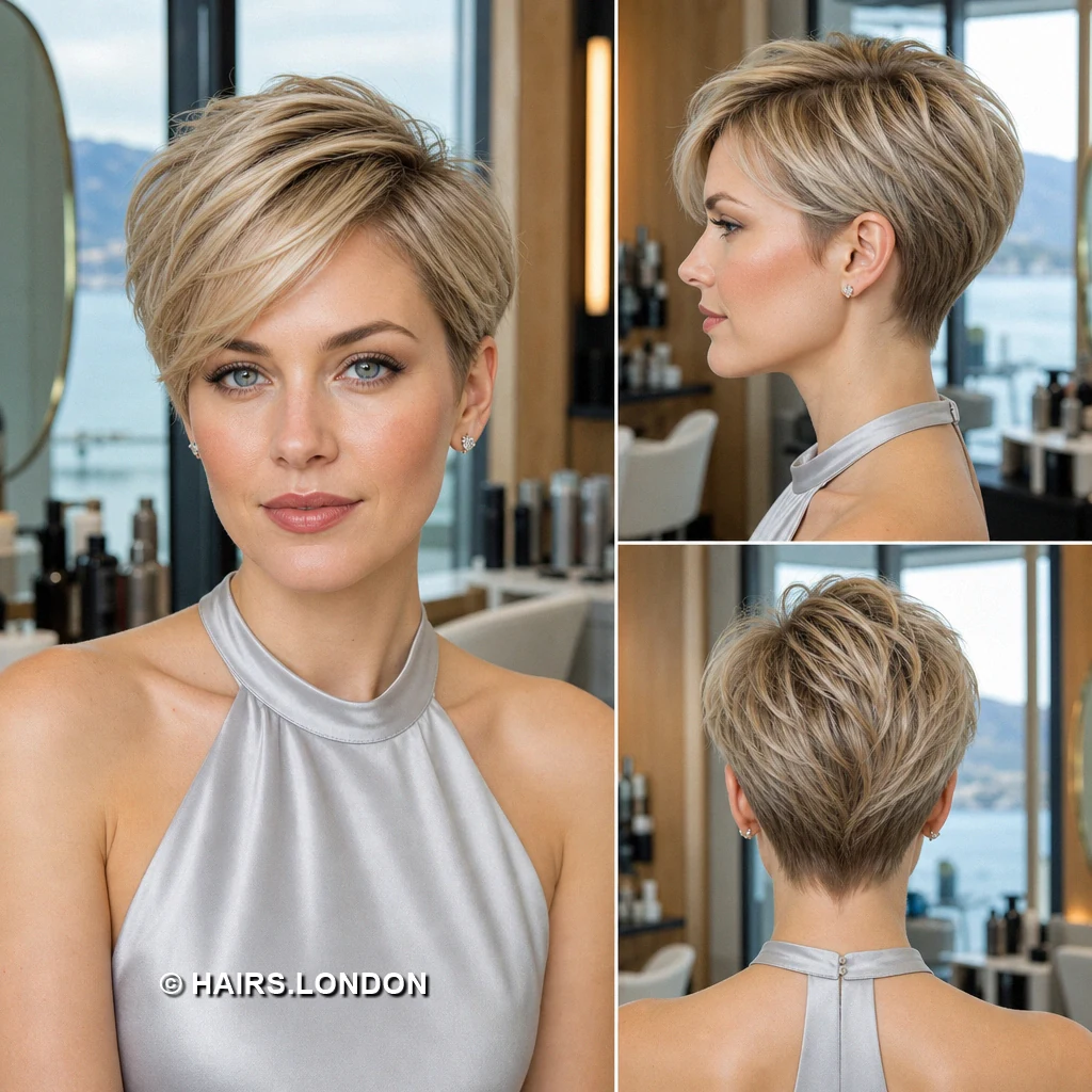 20 Ash Blonde Pixie Cuts with Swept Fringes and Tapered Napes Blonde Contrasted Pixie