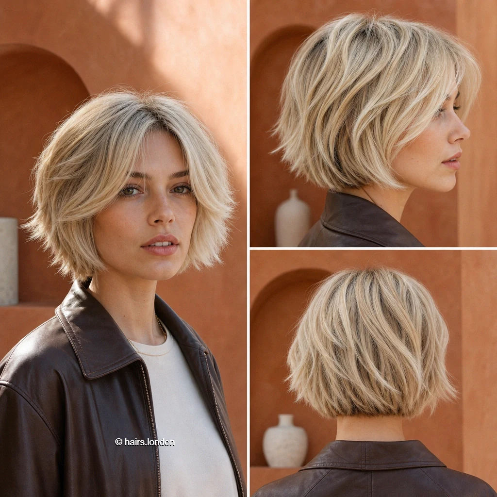 Blonde Curtain Bob