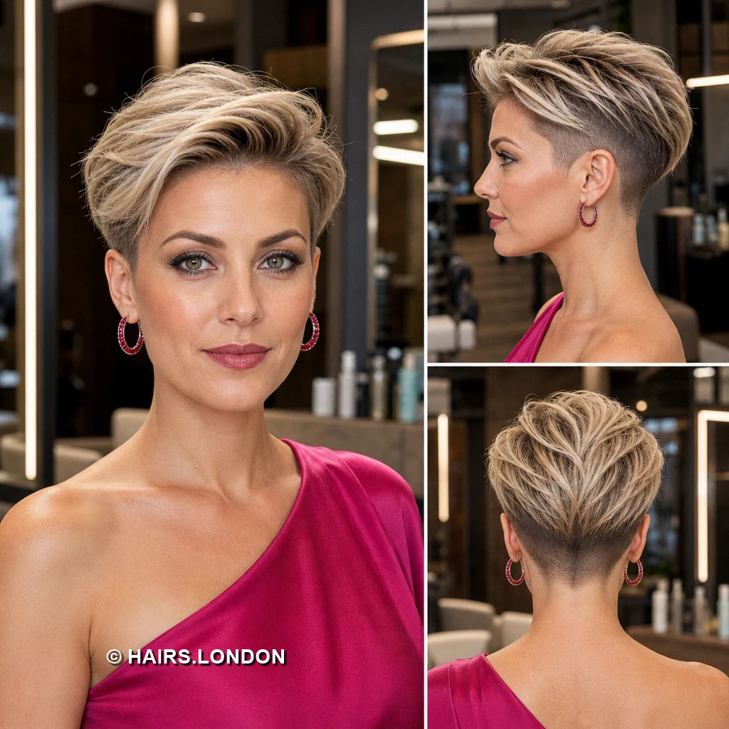 19 Textured Pixie Haircuts with Sweeping Fringes and Lifted Crowns Blonde Diagonal Pixie