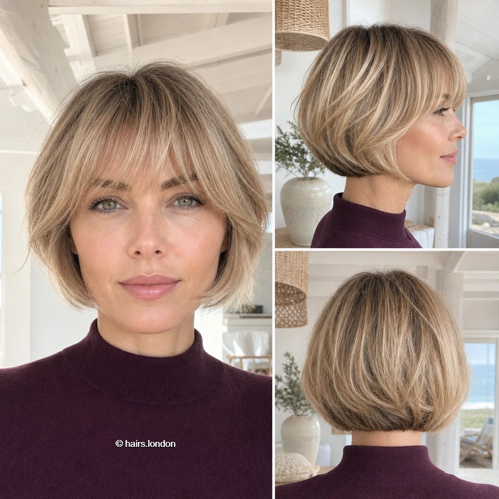 20 Bob Haircut Ideas: Rounded, Layered and Textured Shapes Blonde Fringe Bob