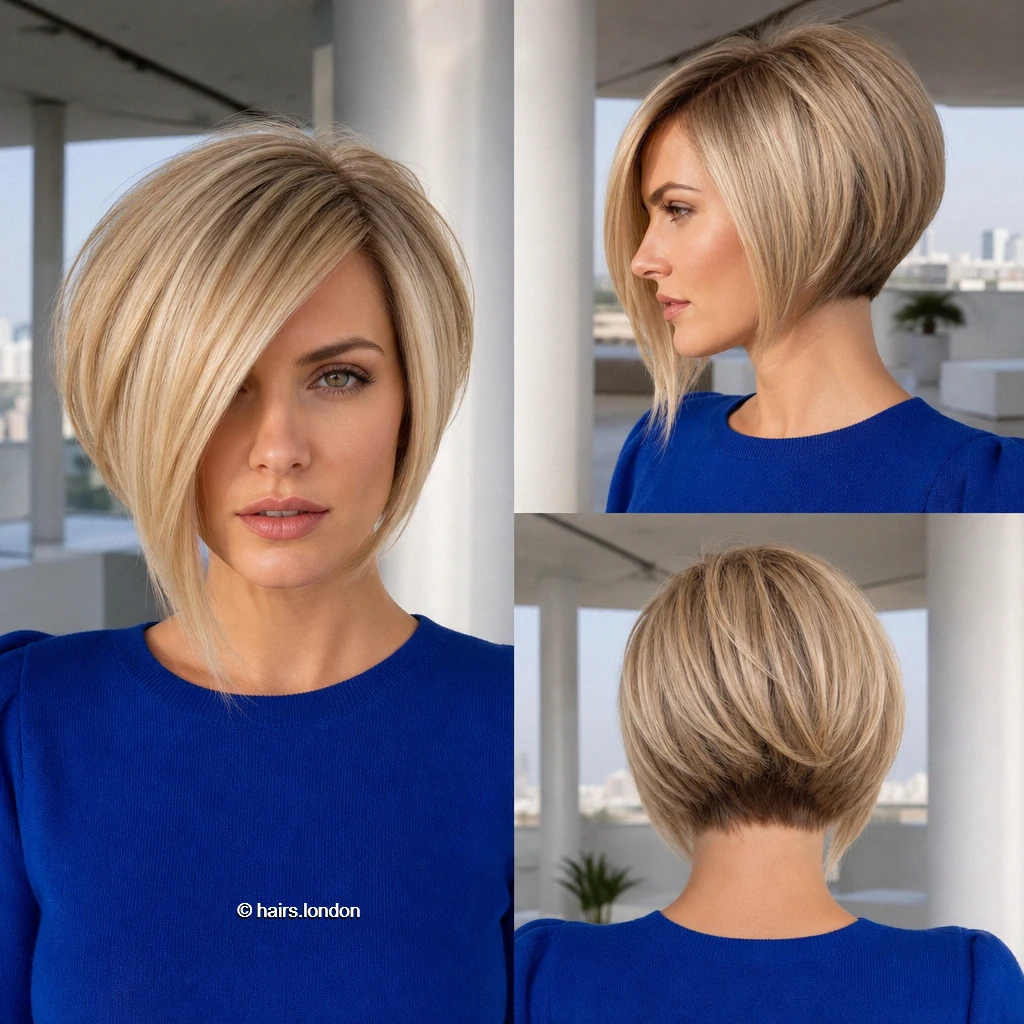 15 Blonde Bob Haircuts: Graduated Shapes, Angled Fronts and Soft Texture Blonde Graduated Sweep