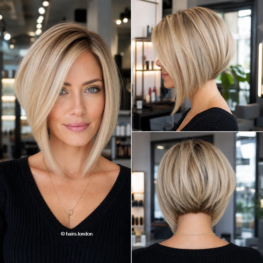 15 Blonde Bob Haircuts, From Sculpted Graduation to Soft Waves Blonde Graduated Sweep
