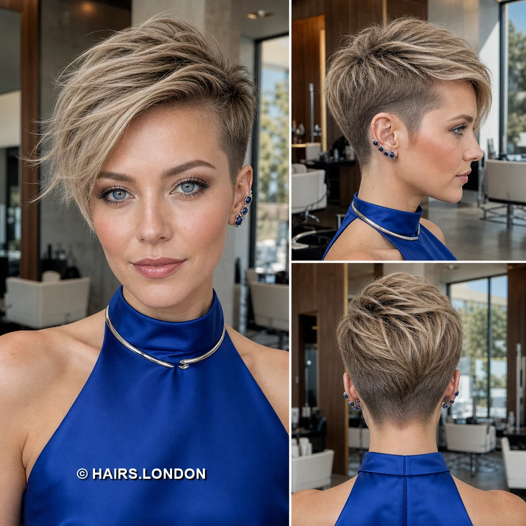 19 Textured Pixie Cuts with Sweeping Fringes, Lifted Crowns, and Tapered Napes Blonde Lifted Quiff