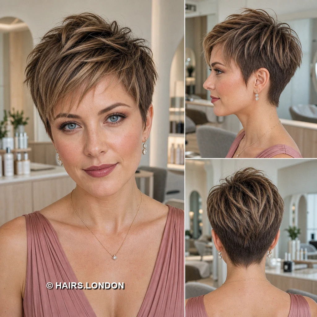 14 Highlighted Pixie Cuts with Sweeping Fringes and Textured Crowns Blonde Ribboned Pixie