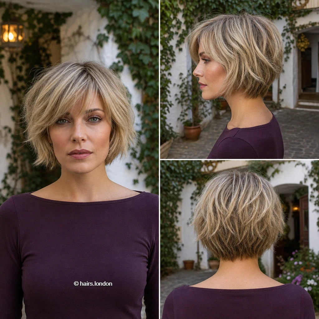 Blonde Shaggy Bob
