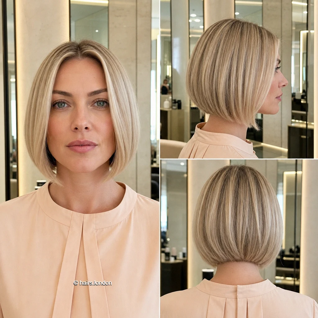 20 Bob Haircut Ideas, From Textured Chin-Length Cuts to Sculpted Graduated Shapes Blonde Sleek Outline
