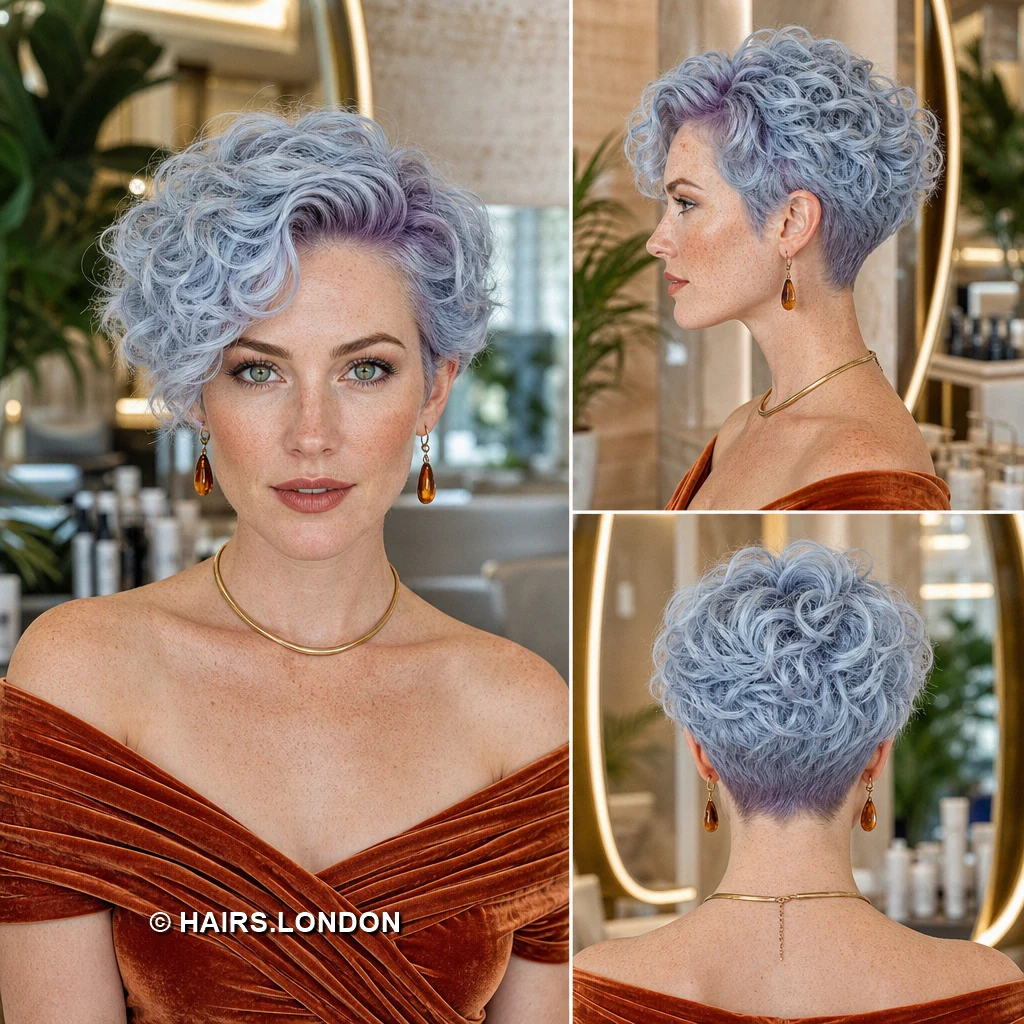 Cool-Toned Pixie Cuts: Six Ways to Wear Silver, Blue, and Lavender Blue Asymmetric Curls