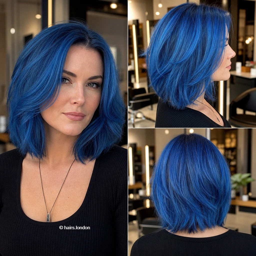 Blue Layered Bob