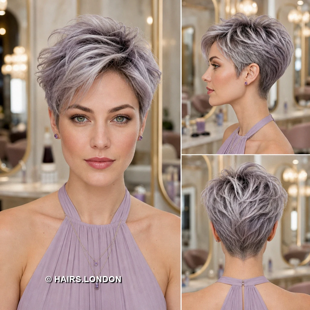 Blue Sideswept Pixie