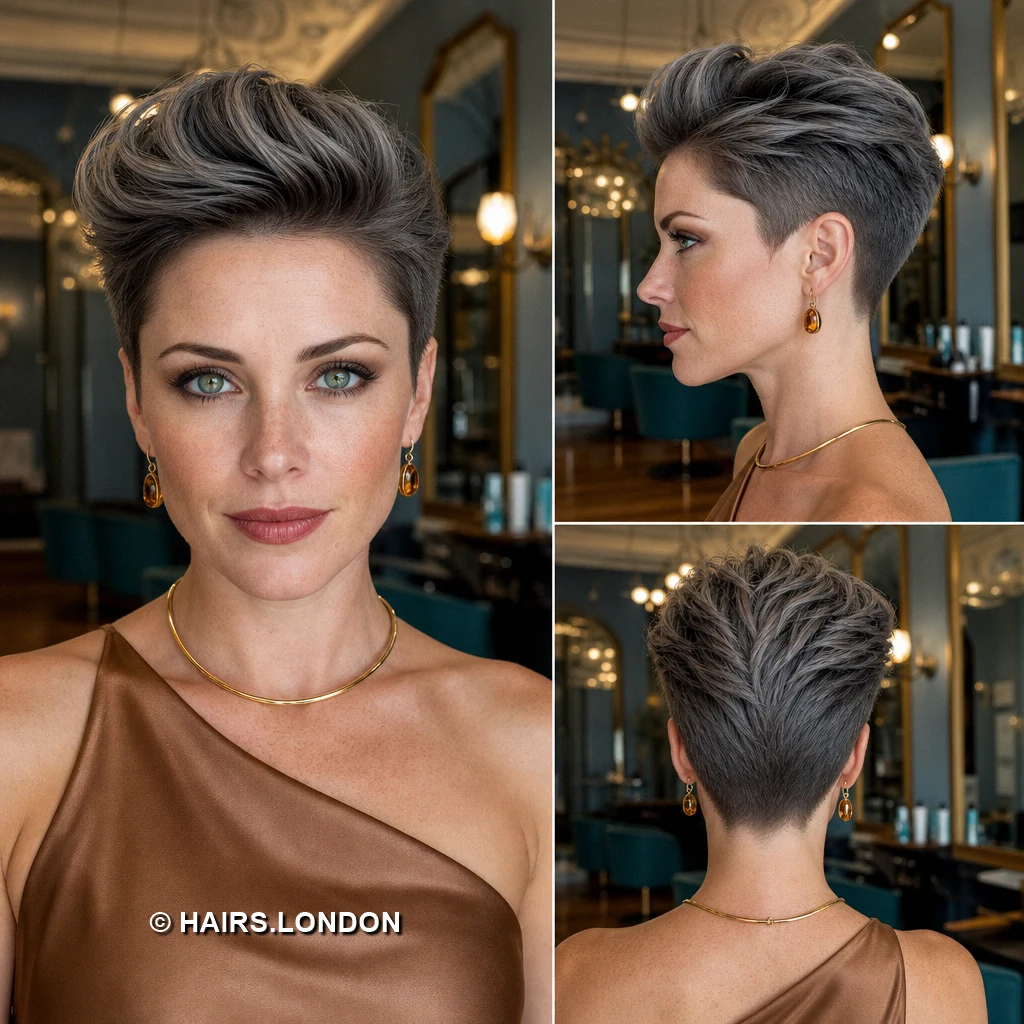 14 Silver Highlighted Pixie Cuts With Shape and Texture Blue Silver Spikes