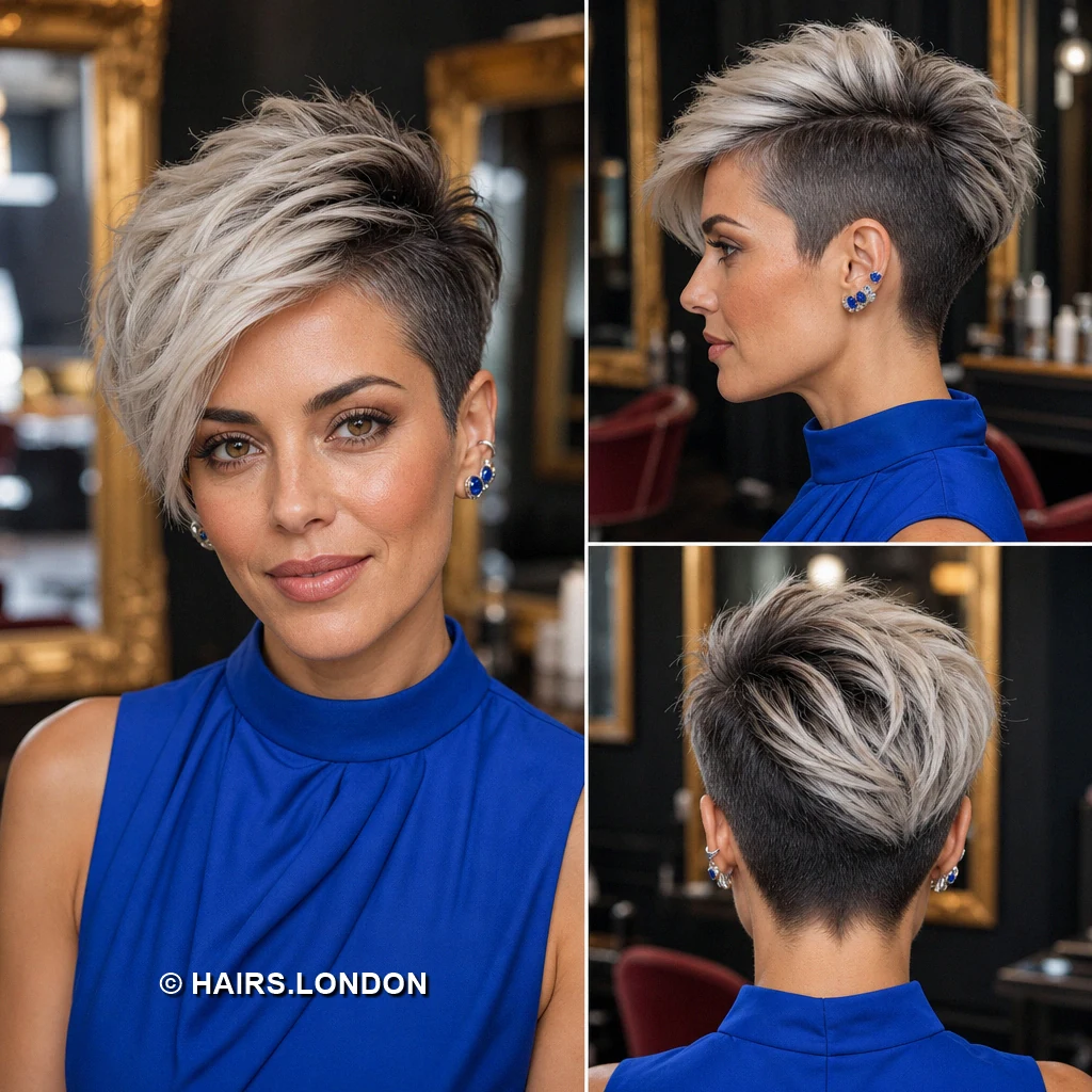 12 Short Pixie Haircuts with Color, Texture, and Shape Blue Silver Spikes
