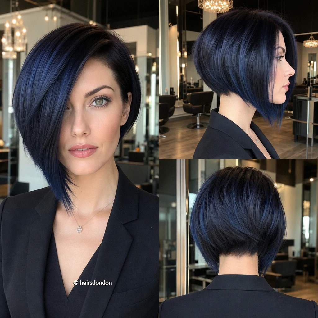 Blueblack Angled Bob