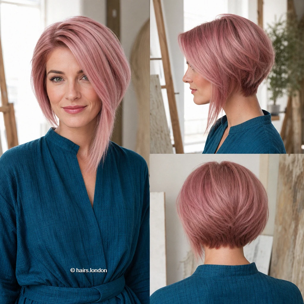 Blush Asymmetrical Bob