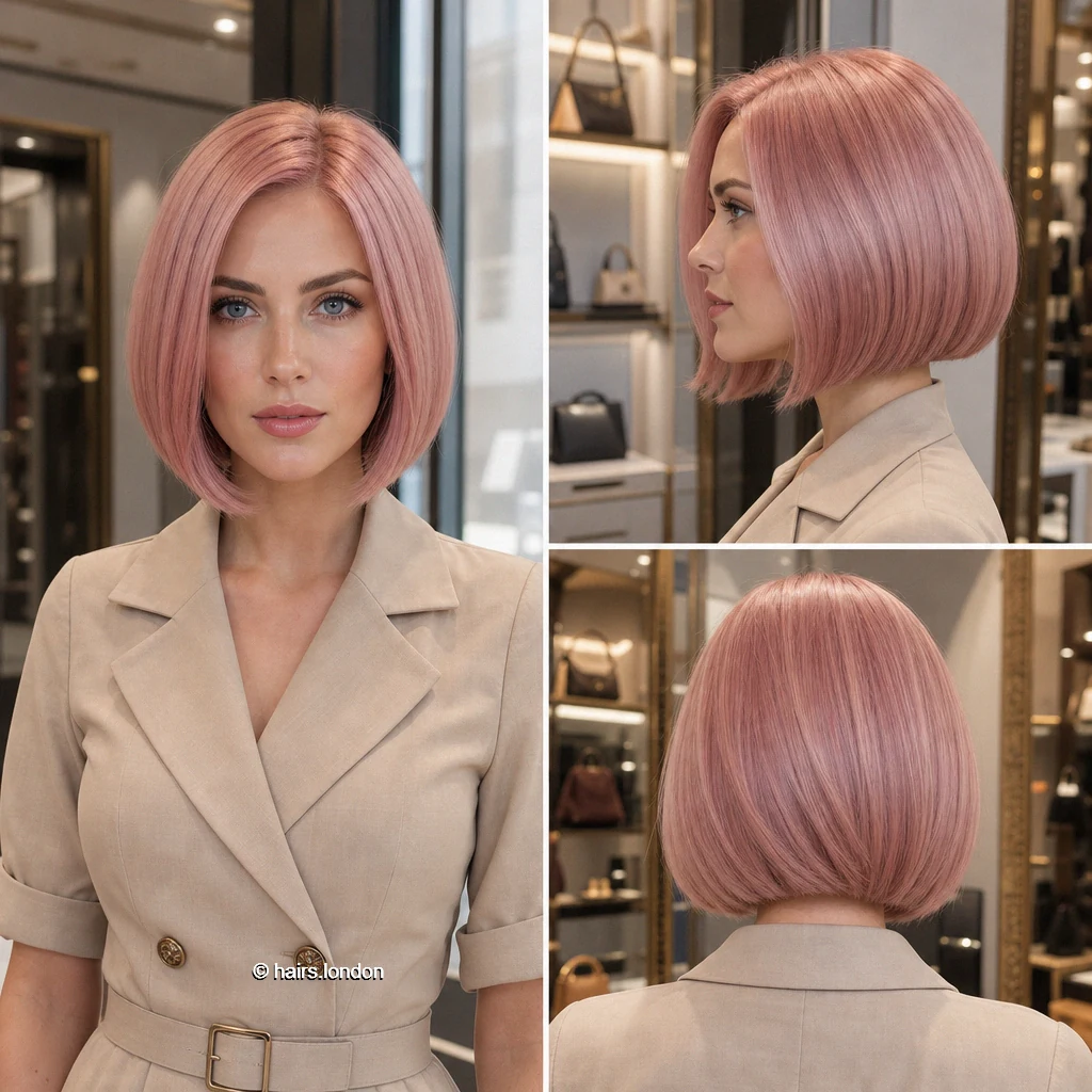 17 Bob Haircut Ideas, From Smooth Rounded Shapes to Textured Short Cuts Blush Curved Bob