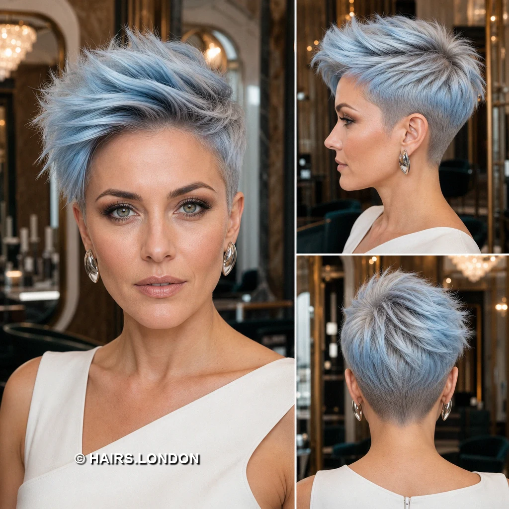 19 Pastel Pixie Haircuts With Texture, Shape, and Soft Color Blush Peaked Quiff