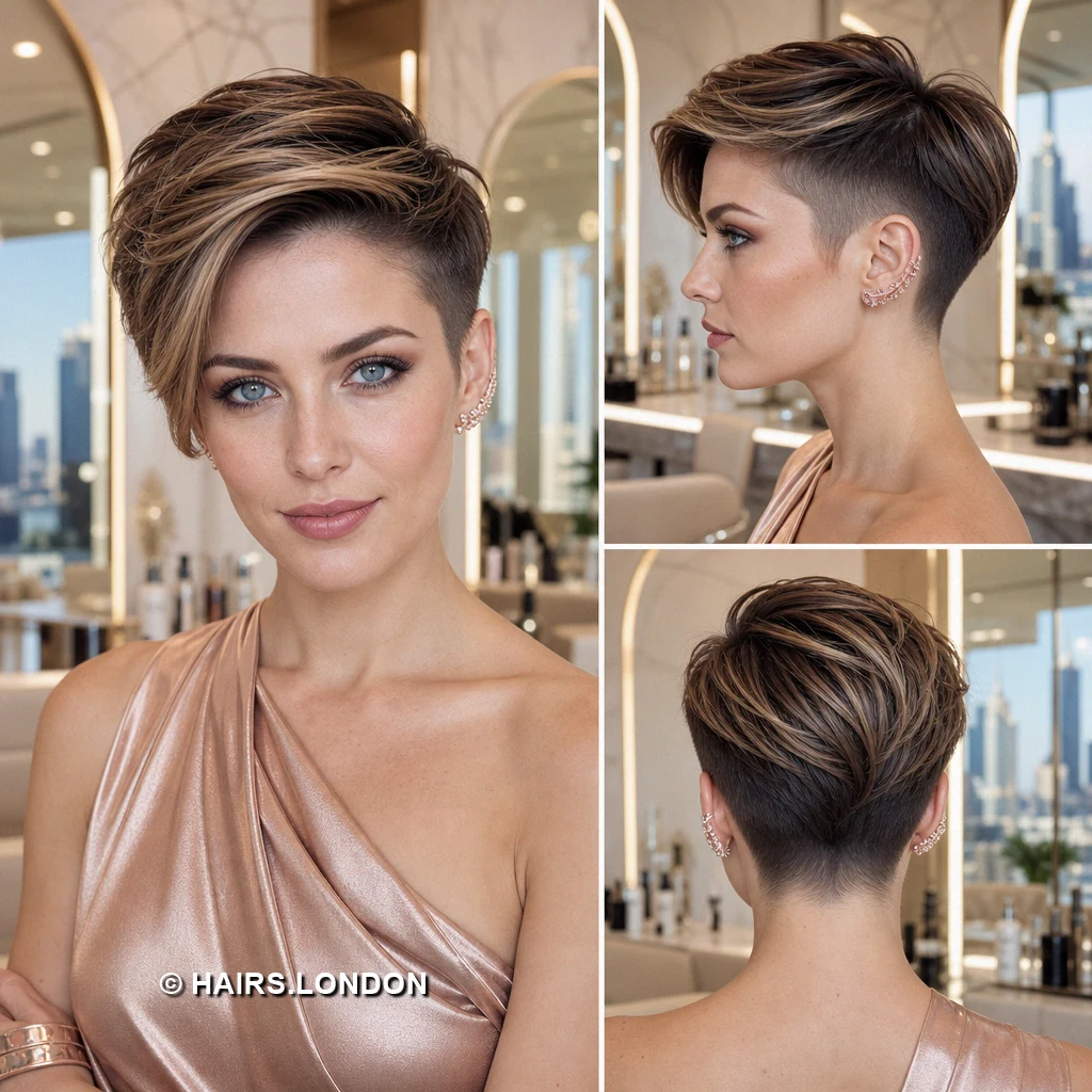 19 Highlighted Pixie Haircuts with Shape, Texture, and Lift Bronde Diagonal Crop