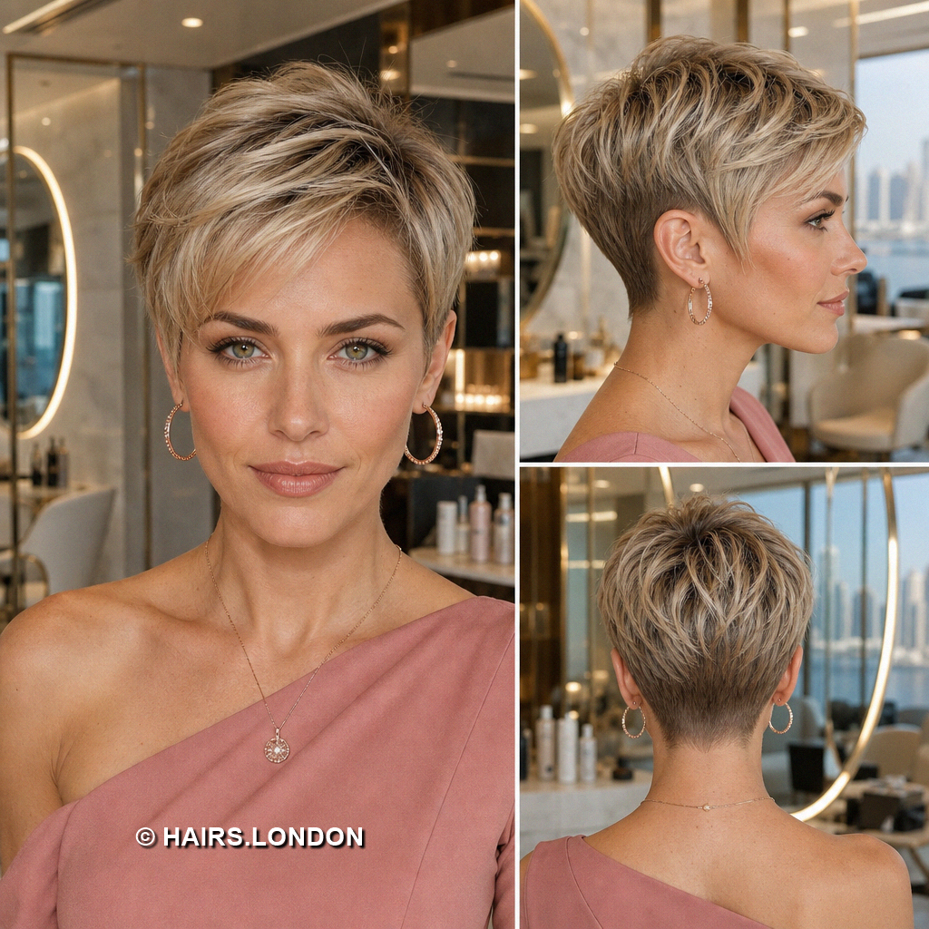 Bronde Swept Pixie