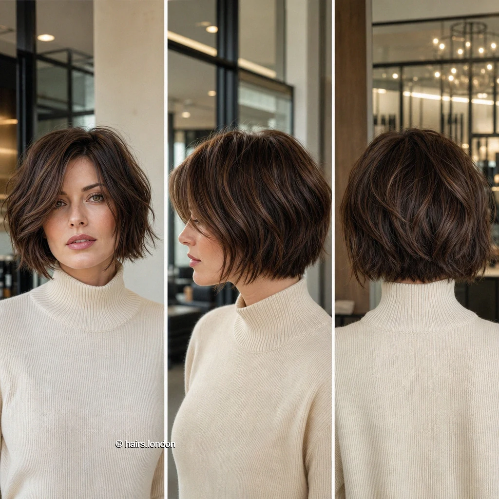 20 Brunette Bob Haircuts: Graduated Shapes and Textured Styles Brown Airy Bob