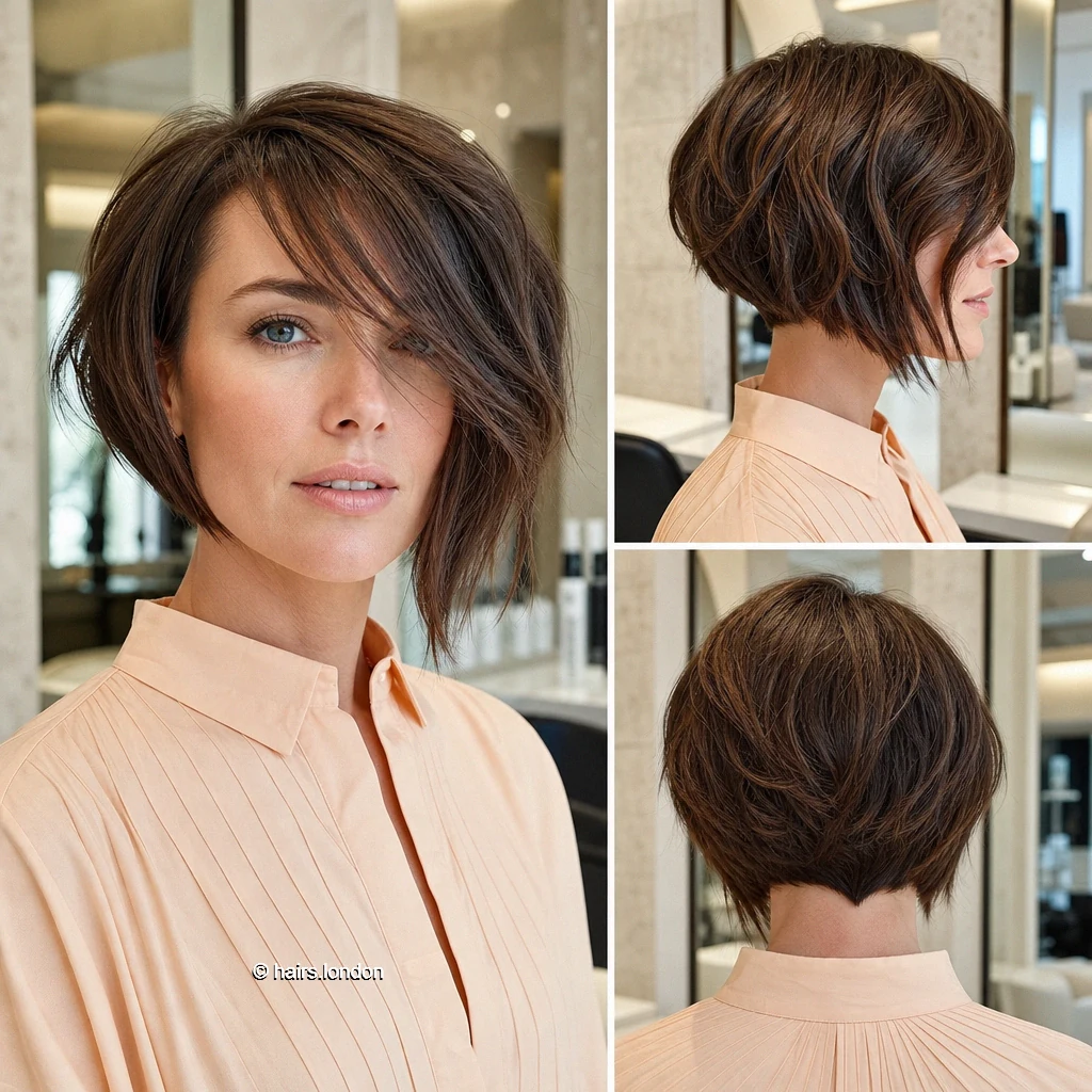Brown Angled Fringe