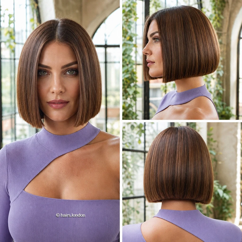 Brown Blunt Bob
