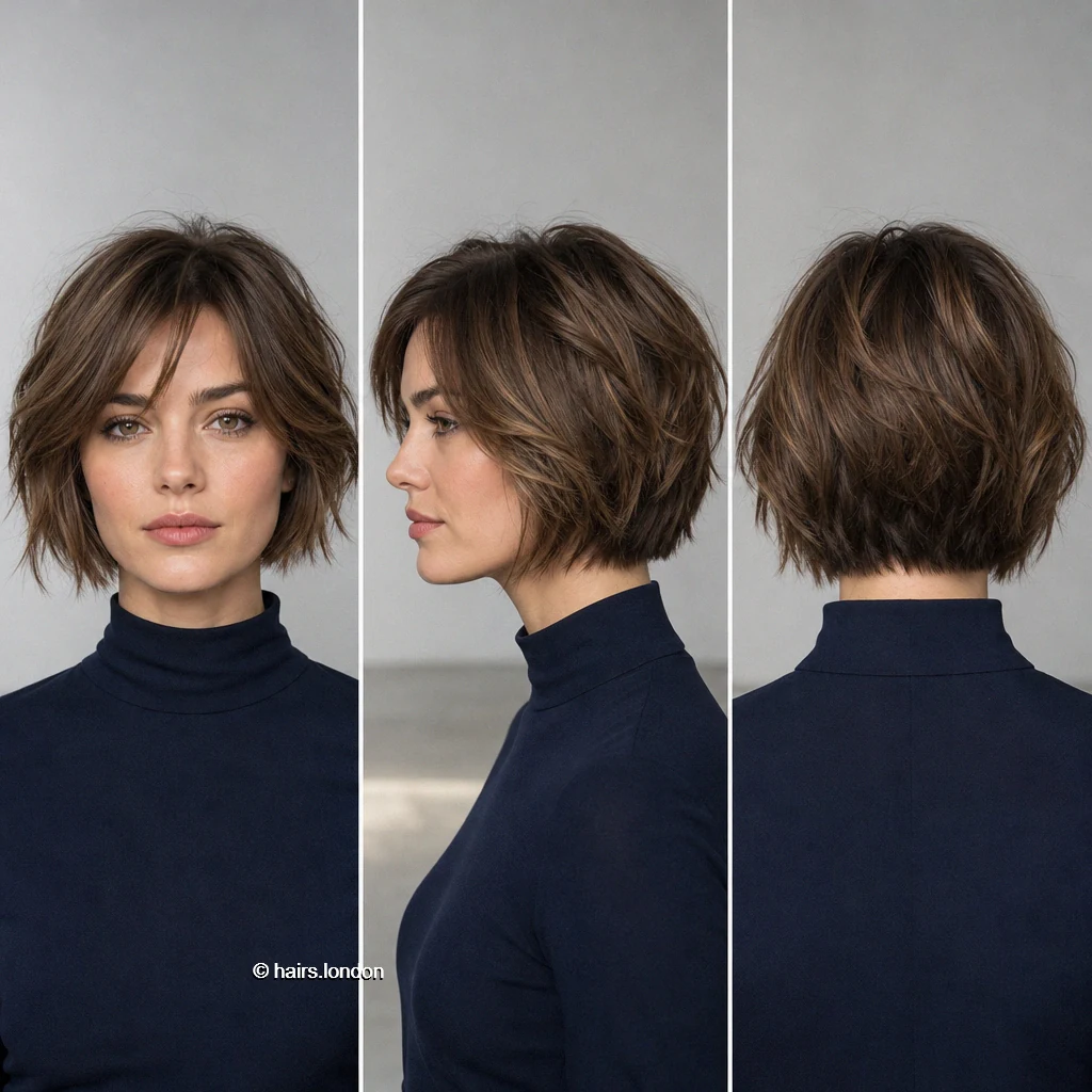 20 Brunette Bob Haircuts: Graduated Shapes and Textured Styles Brown Centerfringe Bob