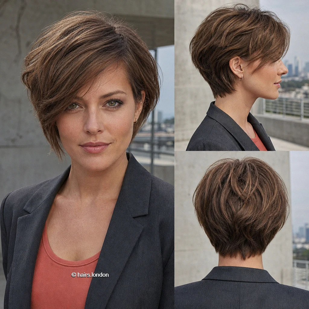 20 Bob Haircut Ideas, From Tousled Layers to Sculpted Shapes Brown Cropped Sweep