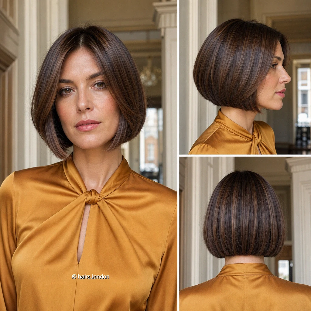 Brown Curved Bob