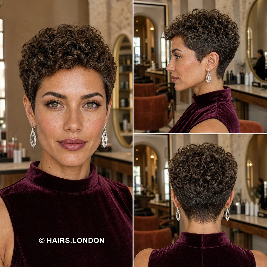 19 Brunette Pixie Haircuts with Texture, Volume, and Tapered Sides Brown Feathered Fringe