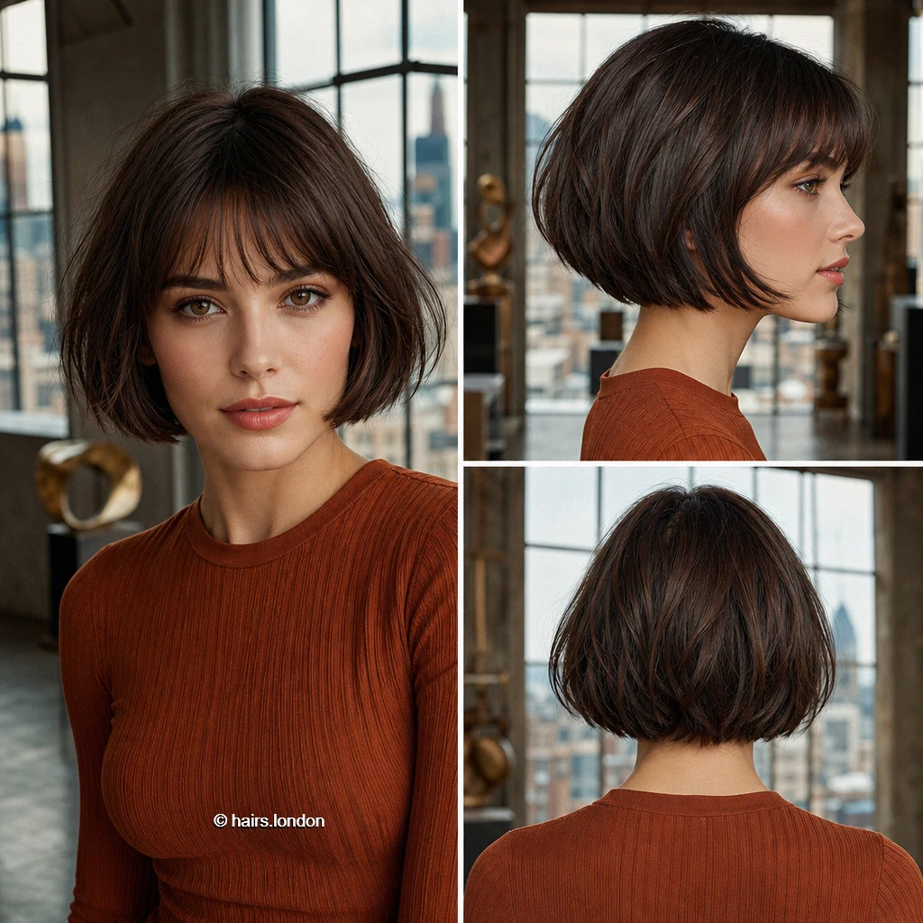 20 Jaw-Length Bob Haircuts and Layered Bobs to Inspire Your Next Cut Brown Fringe Bob