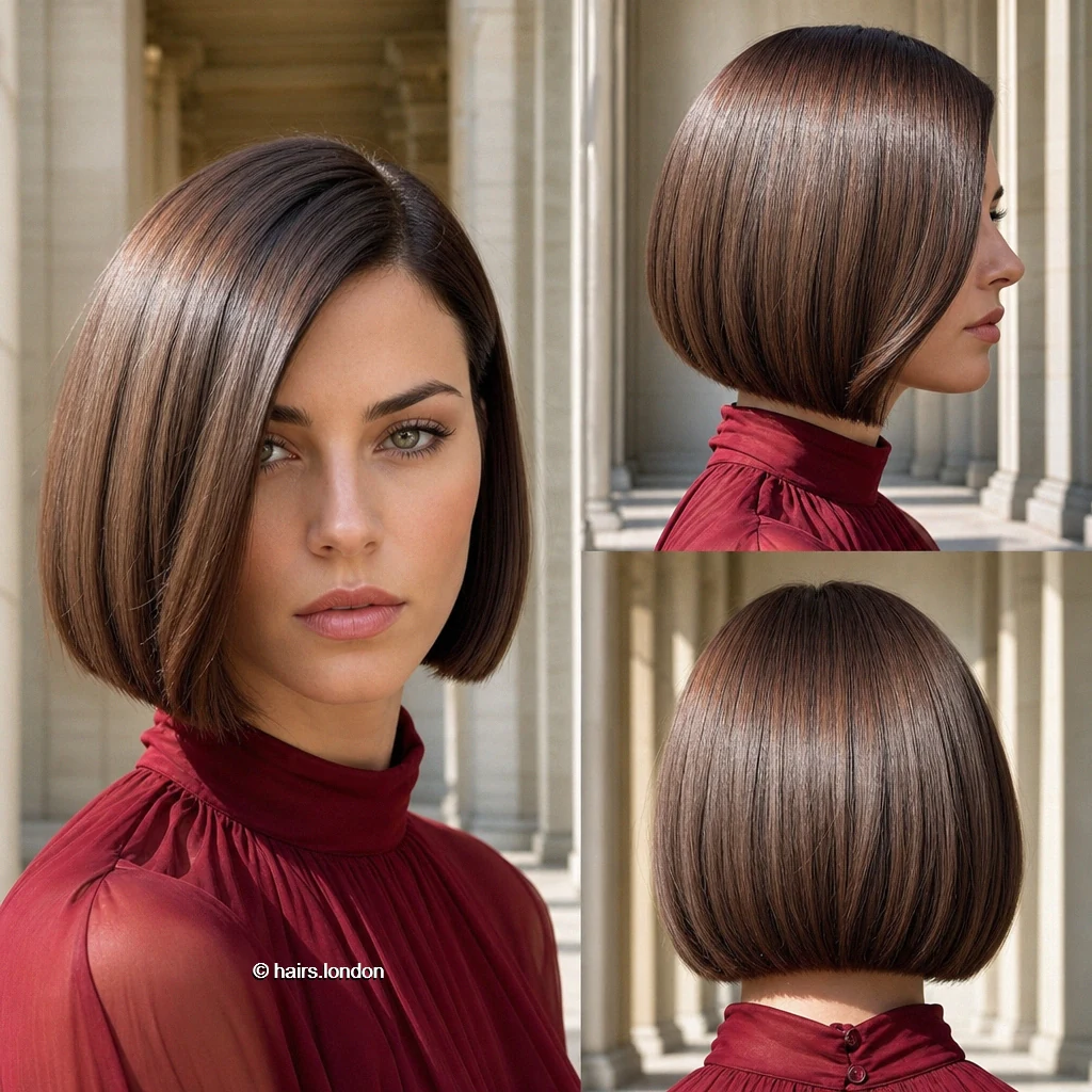 20 Bob Haircut Ideas, From Tousled Layers to Sculpted Shapes Brown Glossy Bob