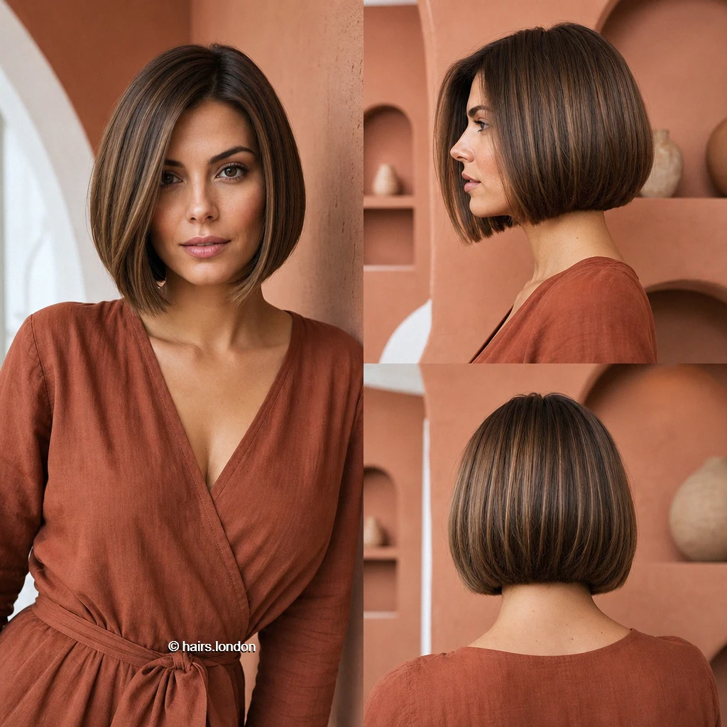 Brown Highlighted Bob