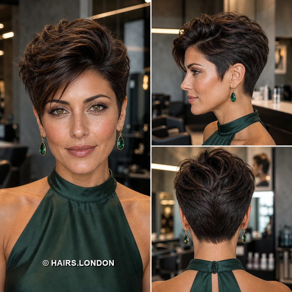 18 Short Textured Pixie Haircuts for Brunette Hair Brown Open Lift