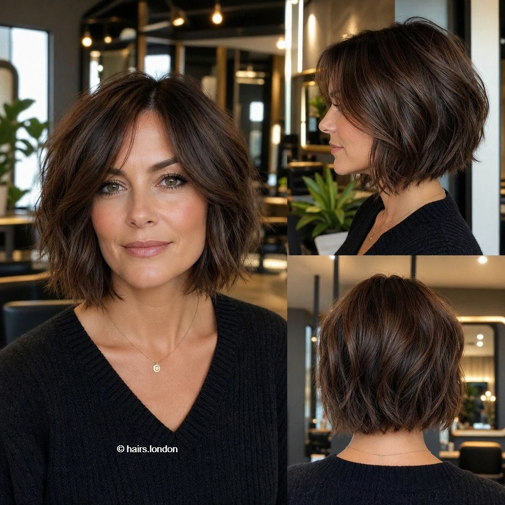 Brown Parted Bob