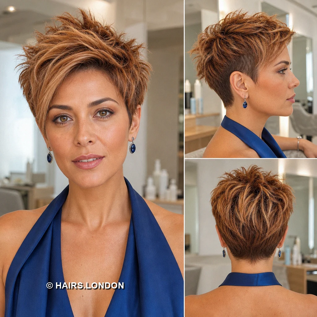 19 Copper and Brown Pixie Haircuts with Texture, Sweeps, and Curls Brown Piecey Pixie